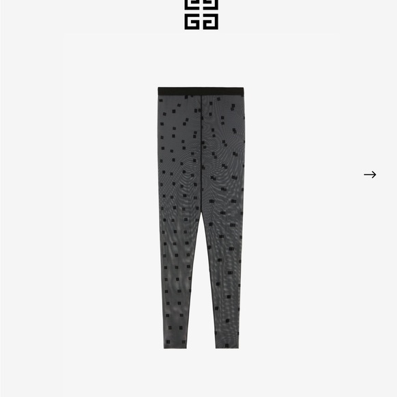 Givenchy Pants - Black Givenchy leggings. Mesh with all over Givenchy logo.